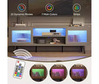 Mobile TV Bestier Modern da 63 pollici con luci LED per TV fino a 70 pollici, Console Multimediale con Gestione Cavi