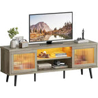 Mobile TV Bestier Modern da 63 pollici con luci LED per TV fino a 70 pollici, Console Multimediale con Gestione Cavi
