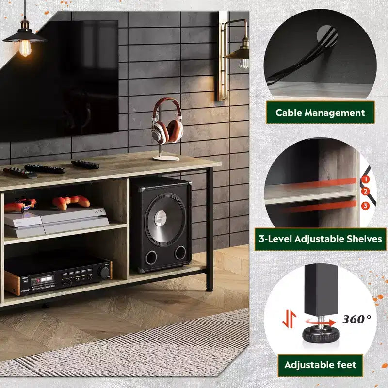 Mobile TV per televisori da 55-65 pollici, mobiletto porta TV con contenitore, console TV per camera da letto e soggiorno