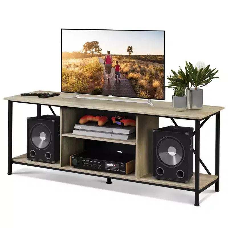 Mobile TV per televisori da 55-65 pollici, mobiletto porta TV con contenitore, console TV per camera da letto e soggiorno
