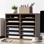 VEVOR Organizzatori per Documenti, 12 Scomparti per Ufficio con Ripiani Regolabili, Classificatore in Legno 51,8x30,5x40,9 cm, Certificato EPA