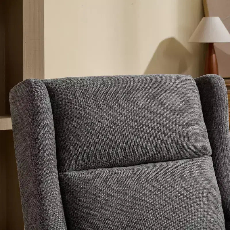 Poltroncina Okak Modern con rivestimento confortevole 1 pz, elegante divano singolo in legno massello con schienale alto per soggiorno, camera da letto, sala lettura