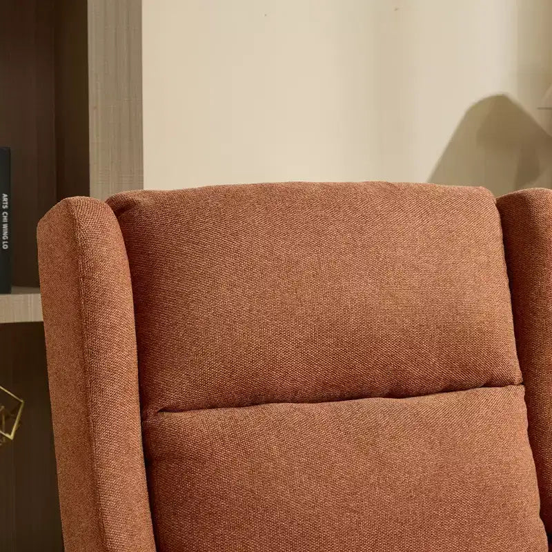 Poltroncina Okak Modern con rivestimento confortevole 1 pz, elegante divano singolo in legno massello con schienale alto per soggiorno, camera da letto, sala lettura