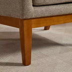 Poltroncina Okak Modern con rivestimento confortevole 1 pz, elegante divano singolo in legno massello con schienale alto per soggiorno, camera da letto, sala lettura