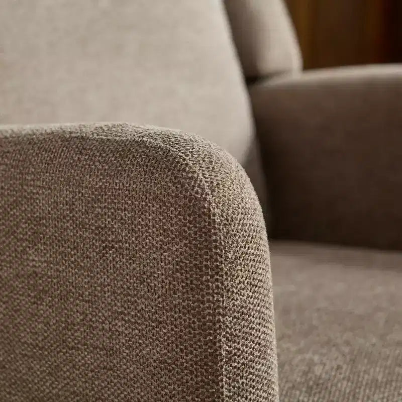 Poltroncina Okak Modern con rivestimento confortevole 1 pz, elegante divano singolo in legno massello con schienale alto per soggiorno, camera da letto, sala lettura