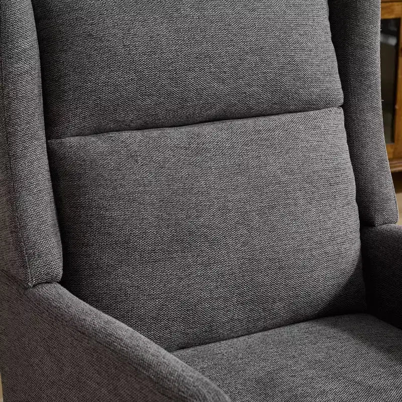 Poltroncina Okak Modern con rivestimento confortevole 1 pz, elegante divano singolo in legno massello con schienale alto per soggiorno, camera da letto, sala lettura