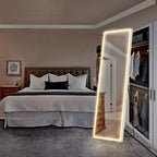 Specchio per trucco a LED regolabile 64x21 pollici, specchio da bagno illuminato con luminosità dimmerabile, bianco
