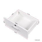 Okak Tavolo da Trucco con Luci, Moderna ed Elegante Toeletta con Sistema di Archiviazione Multi-Livello e Specchio Integrato, Set Trucco da Camera da Letto Salvaspazio, Bianco