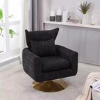 Okak 360 Degree Swivel Accent Chair, Classic Mid-Century Accent Chair with Gold Metal Basefor Living Room