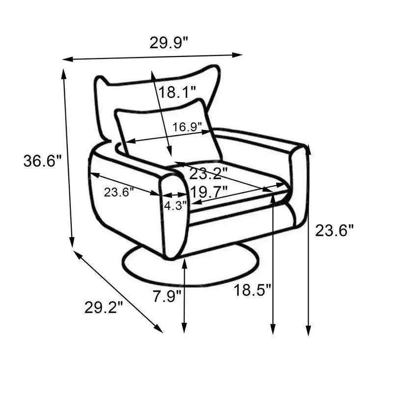 Poltrona girevole Okak a 360 gradi, classica poltrona di metà secolo con base in metallo dorato per soggiorno