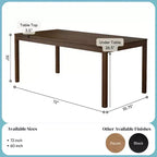 Now Furniture 72 Tavolo da pranzo in legno per 6 persone, Tavolo da cucina rettangolare