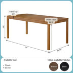 Now Furniture 72 Tavolo da pranzo in legno per 6 persone, Tavolo da cucina rettangolare