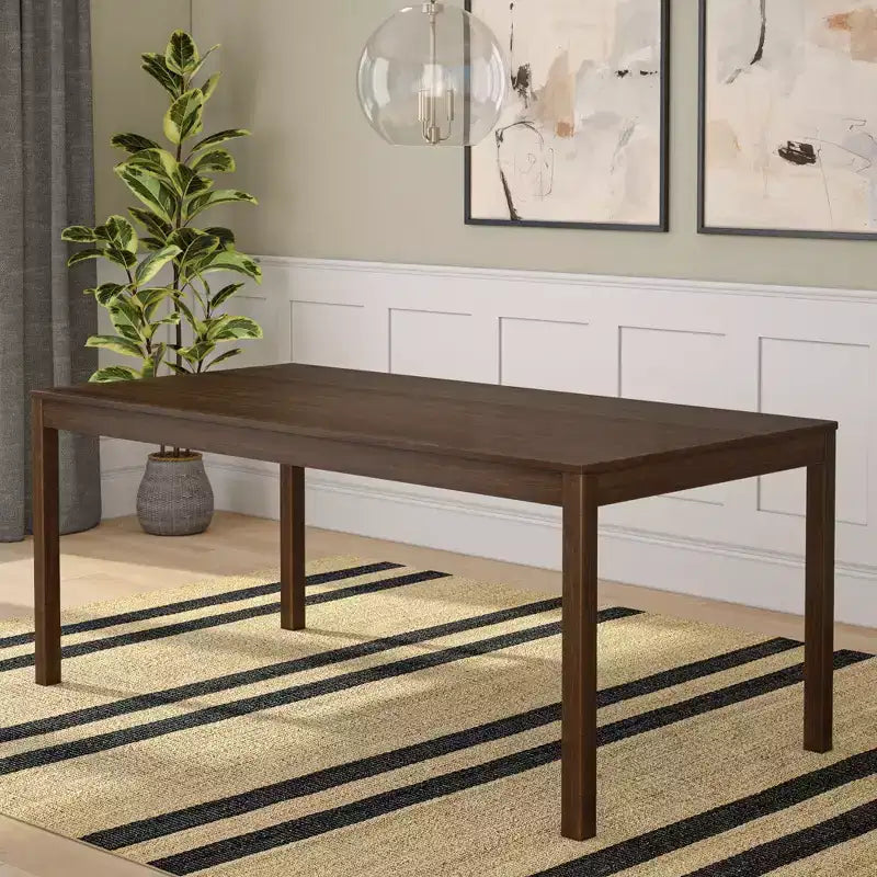 Now Furniture 72 Tavolo da pranzo in legno per 6 persone, Tavolo da cucina rettangolare
