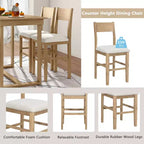 Set da pranzo Whisen a 5 pezzi, altezza bancone, con tavolo e 4 sedie