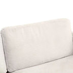 Divanetto trasformabile in velluto a coste Whisen 72.8 con materasso, porte USB e contenitore
