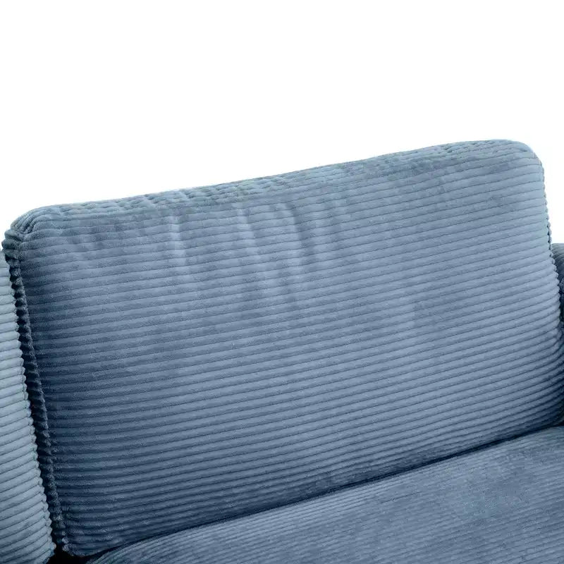 Divanetto trasformabile in velluto a coste Whisen 72.8 con materasso, porte USB e contenitore