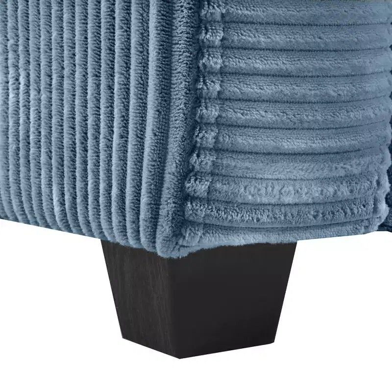 Divanetto trasformabile in velluto a coste Whisen 72.8 con materasso, porte USB e contenitore