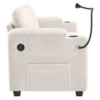 Divanetto trasformabile in velluto a coste Whisen 72.8 con materasso, porte USB e contenitore