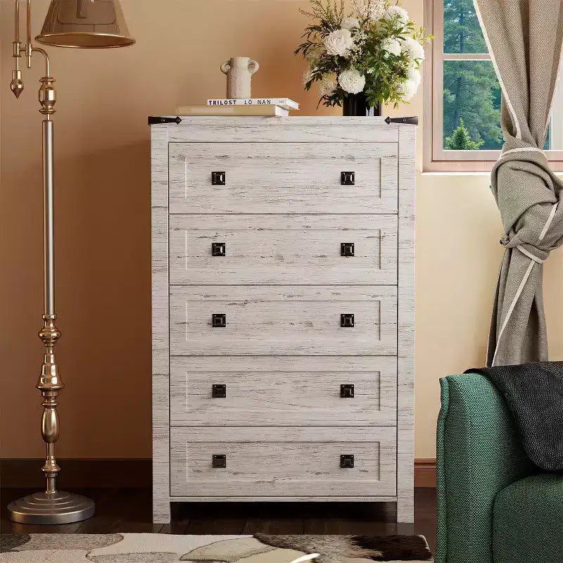 Comò per camera da letto, cassettiera ampia in legno rustico stile fattoria, organizer con cassetti per camera da letto, soggiorno, corridoio