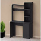 HomeRoots Scrivania per computer nera da 39 pollici con credenza