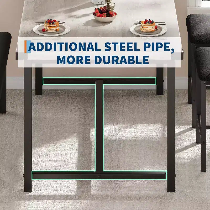 Set da pranzo in legno per 4 persone con panca e 2 sedie imbottite, ideale per piccoli spazi, appartamenti e case, facile da montare