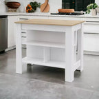 HomeRoots Isola da Cucina Bianca e Rovere 41 con Contenitore