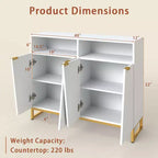 Costway Mobile Credenza da Cucina, 40" Armadietto Dispensa con 4 Ante, Scaffali Regolabili e Dispositivo Anti-ribaltamento