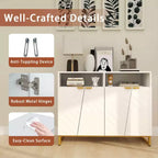 Costway Mobile Credenza da Cucina, 40" Armadietto Dispensa con 4 Ante, Scaffali Regolabili e Dispositivo Anti-ribaltamento