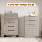 Cassettiera a cinque cassetti da 35,4 pollici, materiale PB+MDF+metallo, cinque cassetti portaoggetti, altezza regolabile, stile moderno-semplice e rustico