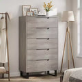 35.4-inch Five-Drawer Dresser, PB+MDF+Metal Material, Five-Drawer Storage, Adjustable Height, Modern-Simple & Rustic Style