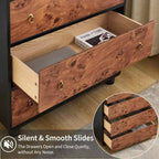 Cassettiera a 5-7 cassetti, cassettiera moderna con texture naturale, design a profilo curvo, mobile TV, organizer in legno, rovere naturale