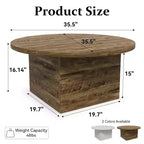 Tavolino da caffè rotondo Dyonery, in legno composito, 89 cm, per soggiorno, tavolino da tè/cocktail basso, bianco