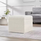 LIKEPAY Pouf/Contenitore quadrato in velluto a coste con coperchio rimovibile