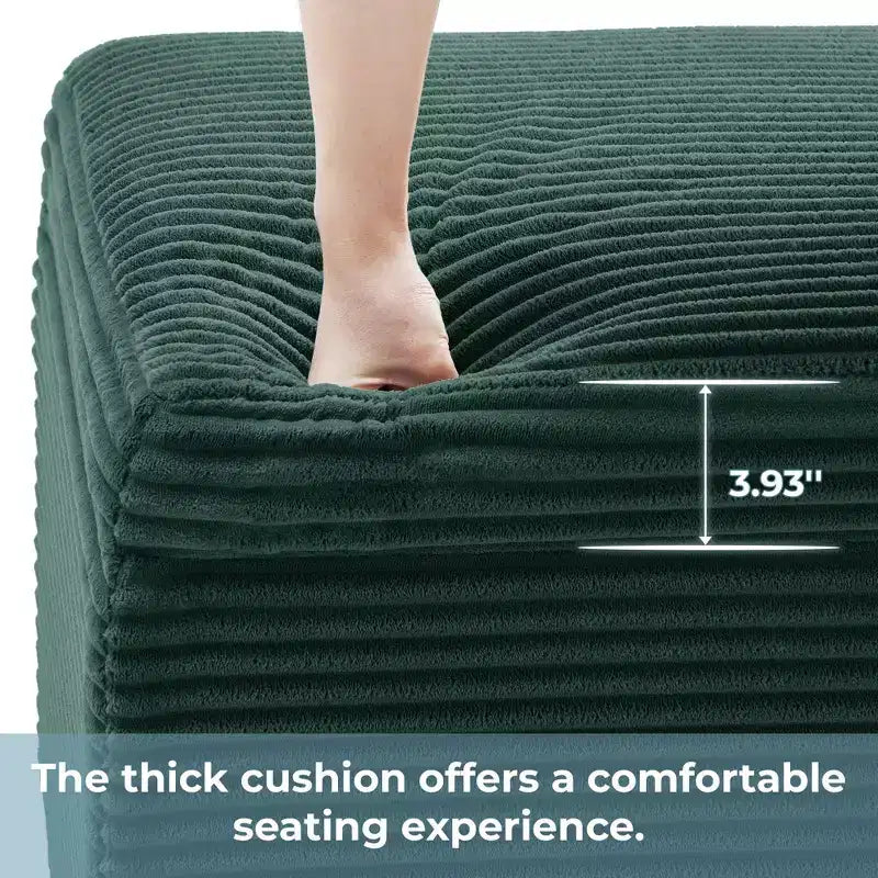 LIKEPAY Pouf/Contenitore quadrato in velluto a coste con coperchio rimovibile