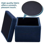LIKEPAY Pouf/Contenitore quadrato in velluto a coste con coperchio rimovibile