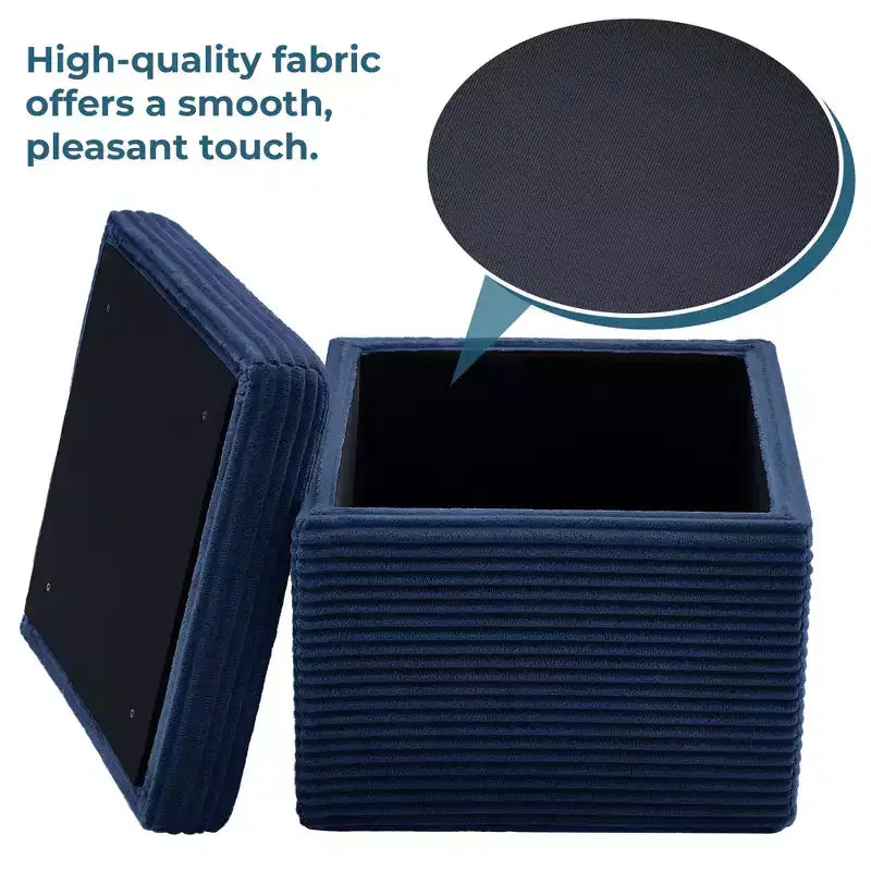 LIKEPAY Pouf/Contenitore quadrato in velluto a coste con coperchio rimovibile