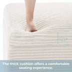 LIKEPAY Pouf/Contenitore quadrato in velluto a coste con coperchio rimovibile