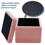 LIKEPAY Pouf/Contenitore quadrato in velluto a coste con coperchio rimovibile