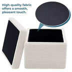 LIKEPAY Pouf/Contenitore quadrato in velluto a coste con coperchio rimovibile