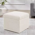 LIKEPAY Corduroy Square Storage Ottoman with Lift Off Top