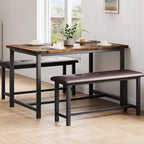 Set Tavolo da Pranzo Acekool con 2 Panche Imbottite, Tavolo Salvaspazio per Appartamento o Sala da Pranzo