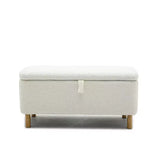 Panca Pouf Contenitore Okak Moderna con Apertura a Tirare, Comoda in Tessuto Bouclé, Pouf Contenitore Imbottito per Camera da Letto, Ingresso
