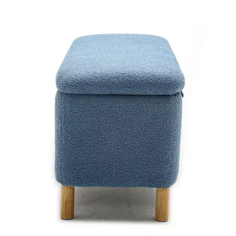 Panca Pouf Contenitore Okak Moderna con Apertura a Tirare, Comoda in Tessuto Bouclé, Pouf Contenitore Imbottito per Camera da Letto, Ingresso