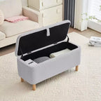 Panca Pouf Contenitore Okak Moderna con Apertura a Tirare, Comoda in Tessuto Bouclé, Pouf Contenitore Imbottito per Camera da Letto, Ingresso