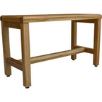 HomeRoots Compact Rectangular Teak Shower Outdoor Bench In Natural Finish