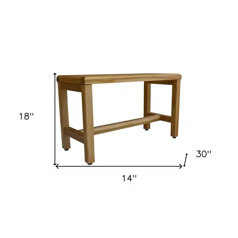 Panca Doccia da Esterno Compatta Rettangolare HomeRoots in Teak con Finitura Naturale