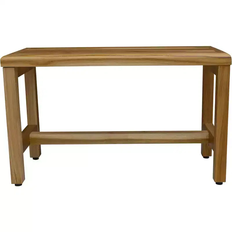 Panca Doccia da Esterno Compatta Rettangolare HomeRoots in Teak con Finitura Naturale