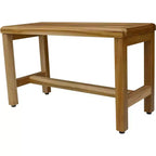 Panca Doccia da Esterno Compatta Rettangolare HomeRoots in Teak con Finitura Naturale