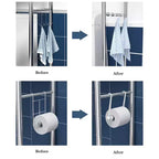 Mobiletto portaoggetti da bagno GustoWave sopra il WC, organizer da bagno in metallo con porta carta igienica e ganci, autoportante senza forare, salvaspazio, bianco
