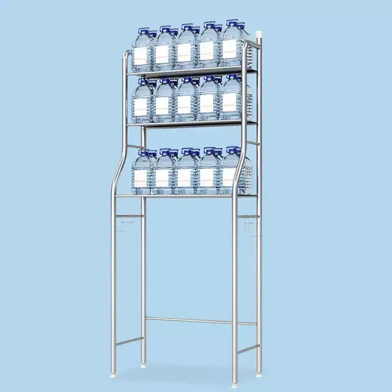 Mobiletto portaoggetti da bagno GustoWave sopra il WC, organizer da bagno in metallo con porta carta igienica e ganci, autoportante senza forare, salvaspazio, bianco